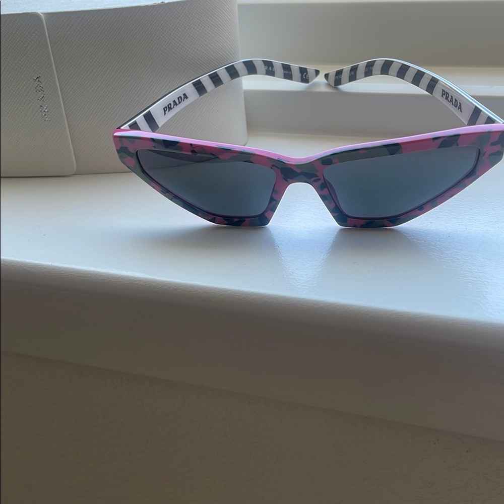 Prada Pink and Black Patterned Sunglasses
